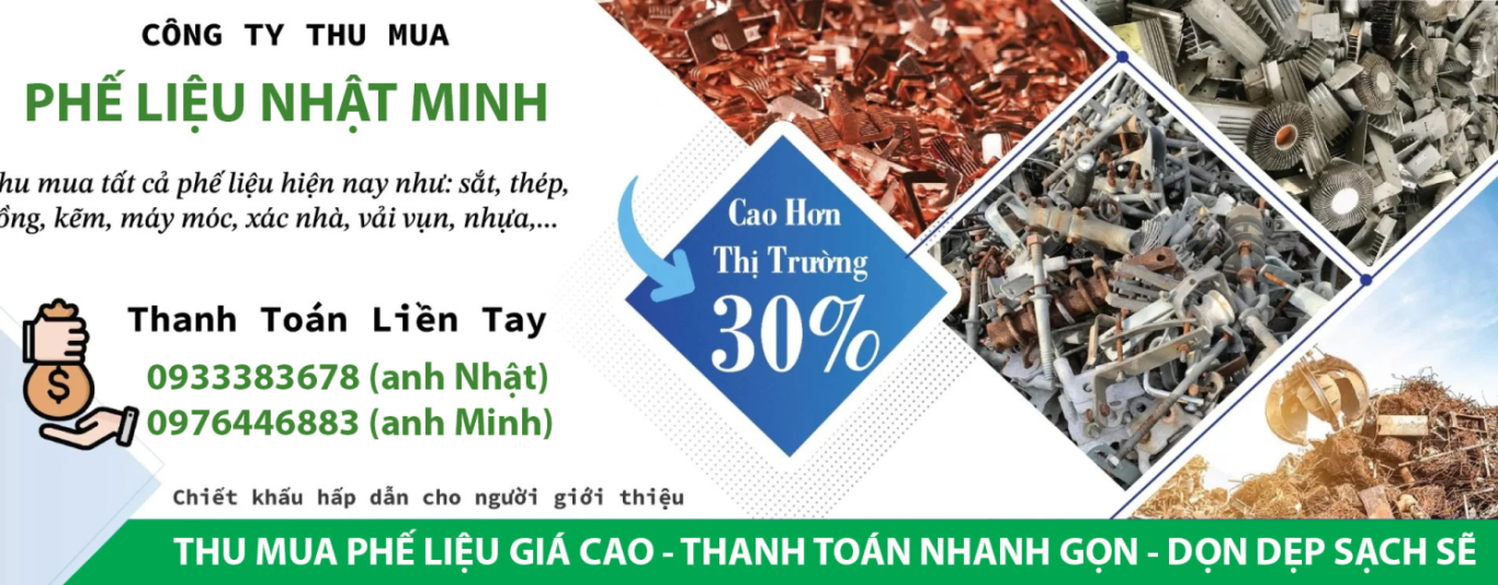 Thu mua phế liệu (Sắt, đồng, nhôm, inox) Nhật Minh